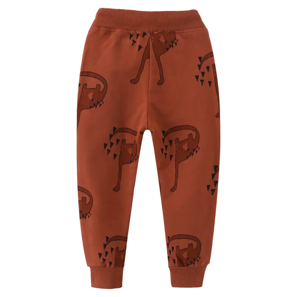 Cotton Printed Pants for Kids Brown Long Set - Image 5