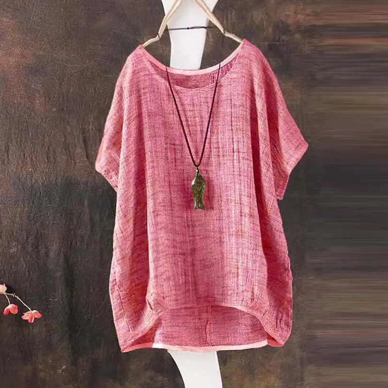 Green Loose Sleeve T-Shirt Plus Size Summer Wear - Image 2
