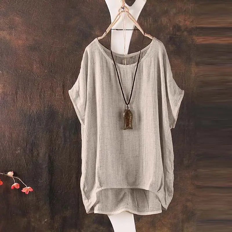 Green Loose Sleeve T-Shirt Plus Size Summer Wear - Image 3
