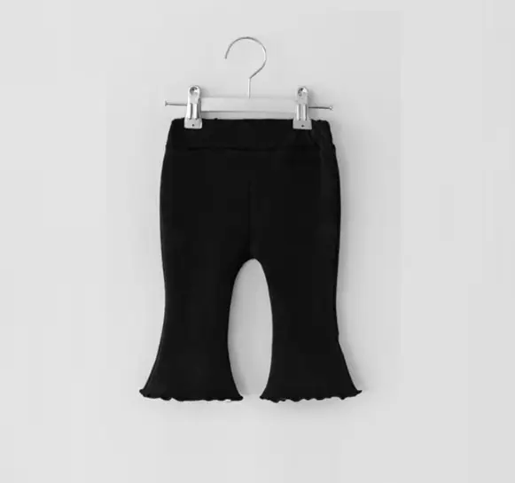 Korean Spring New Girls' Plaid Flared Pants Baby Cotton