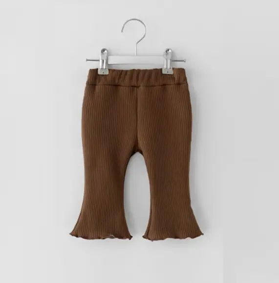 Korean Spring New Girls' Plaid Flared Pants Baby Cotton