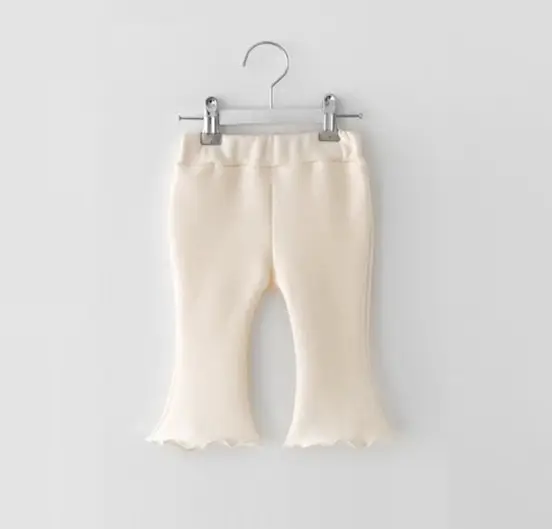 Korean Spring New Girls' Plaid Flared Pants Baby Cotton