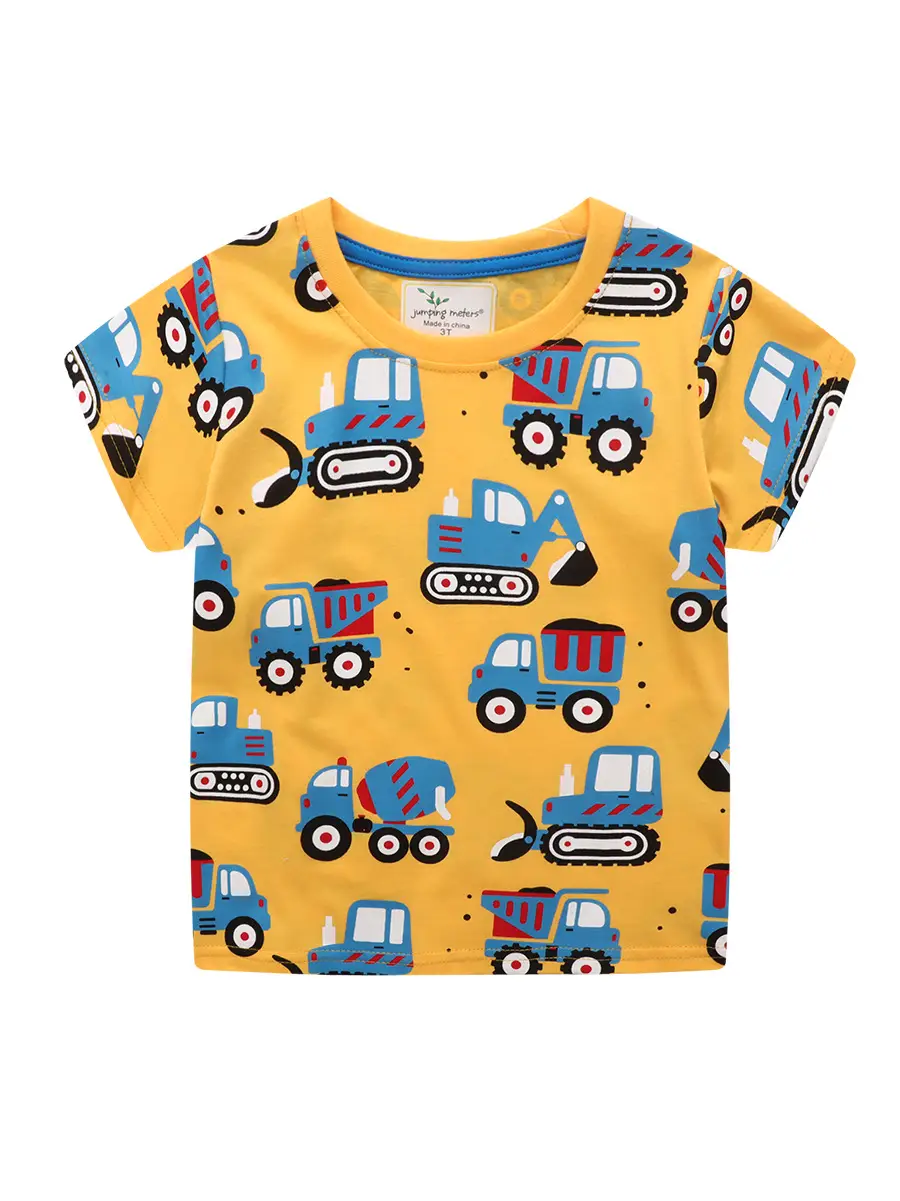 Boys' Cartoon Truck T-Shirt Yellow Medium Size - Image 6
