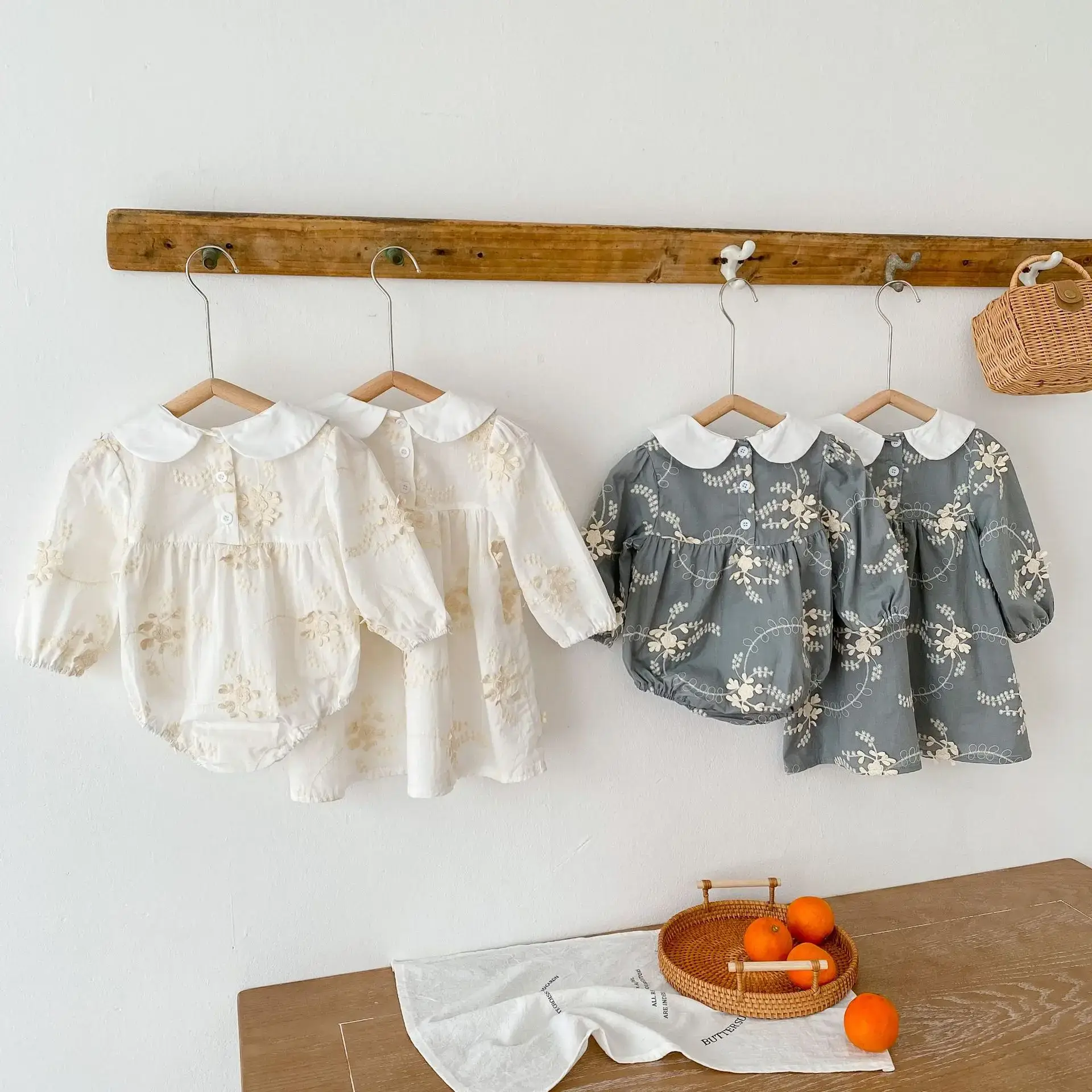 2025 Spring Baby Girl Embroidered Skirt & Romper Set - Image 5
