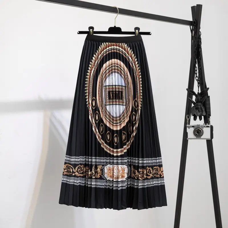 Printed Leopard Print Pleated Skirt for Women - Image 24