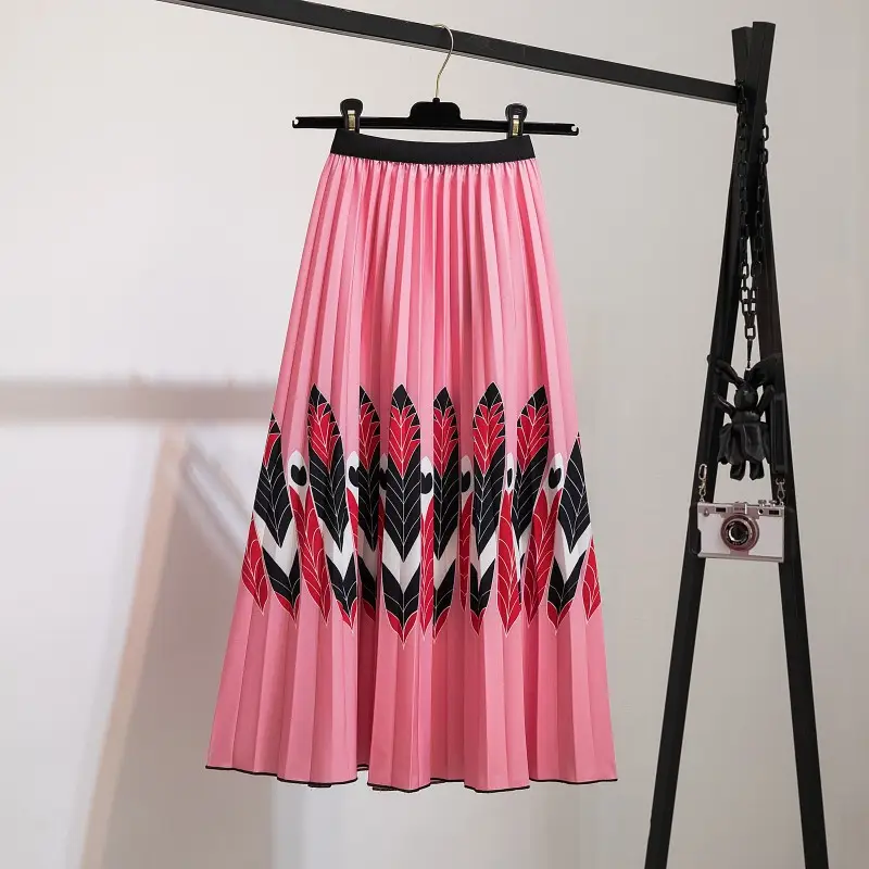 Printed Leopard Print Pleated Skirt for Women - Image 3