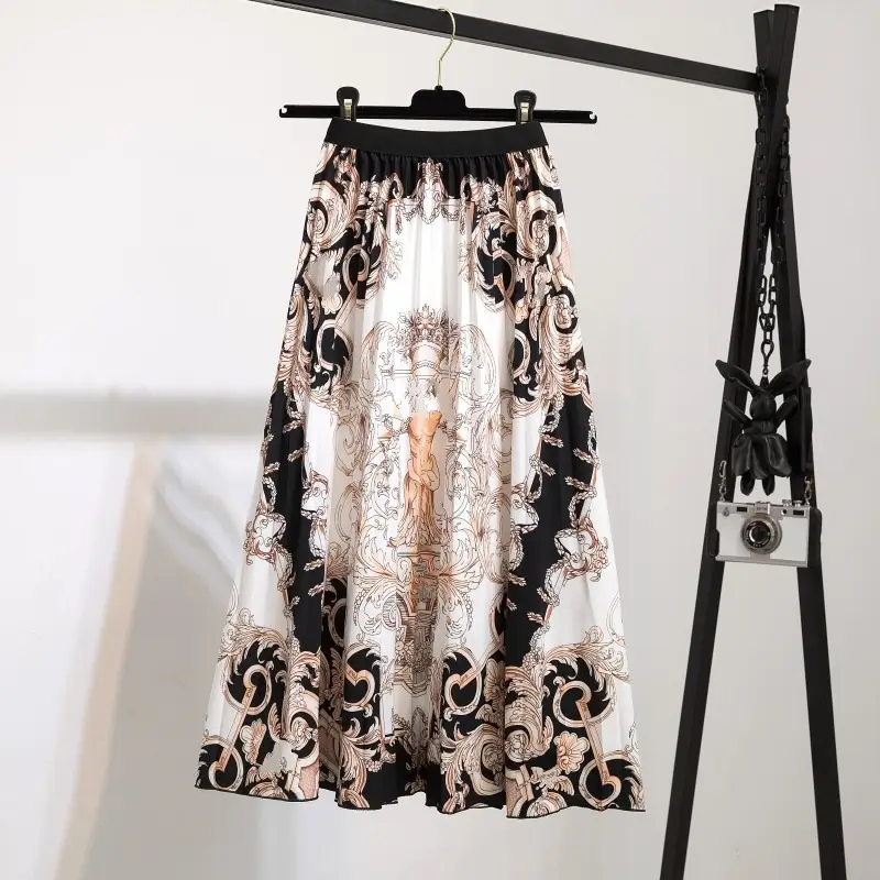 Printed Leopard Print Pleated Skirt for Women - Image 30