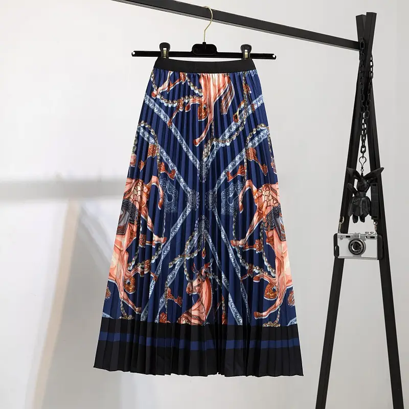 Printed Leopard Print Pleated Skirt for Women - Image 32