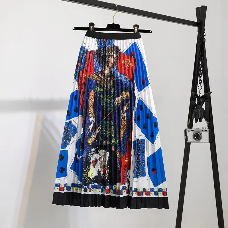 Printed Leopard Print Pleated Skirt for Women - Image 33
