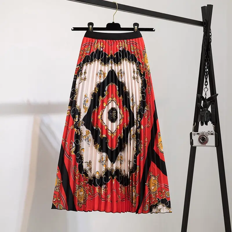Printed Leopard Print Pleated Skirt for Women - Image 35