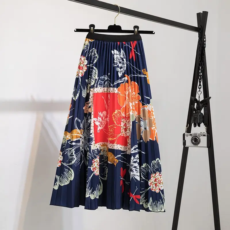 Printed Leopard Print Pleated Skirt for Women - Image 37