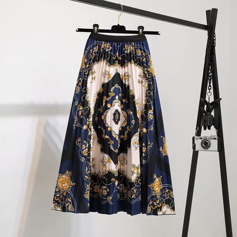Printed Leopard Print Pleated Skirt for Women - Image 39