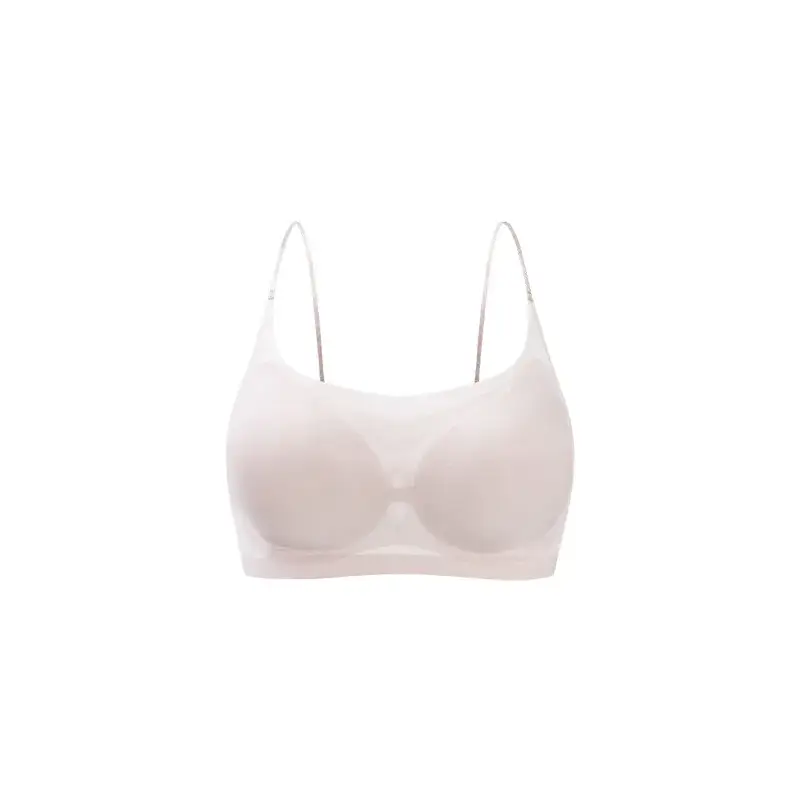 2076 Thin Shoulder Strap Summer Ultra-Thin Traceless Underwear Women's Rimless Camisole Vest Large Chest Small - Image 10