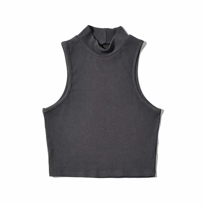 Women's Black Sleeveless Knitted Vest - Image 2