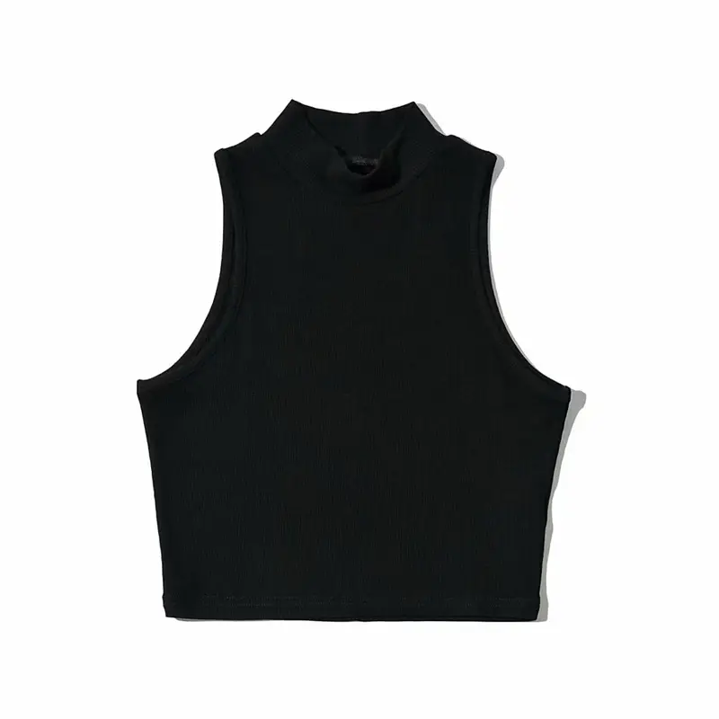 Women's Black Sleeveless Knitted Vest - Image 3