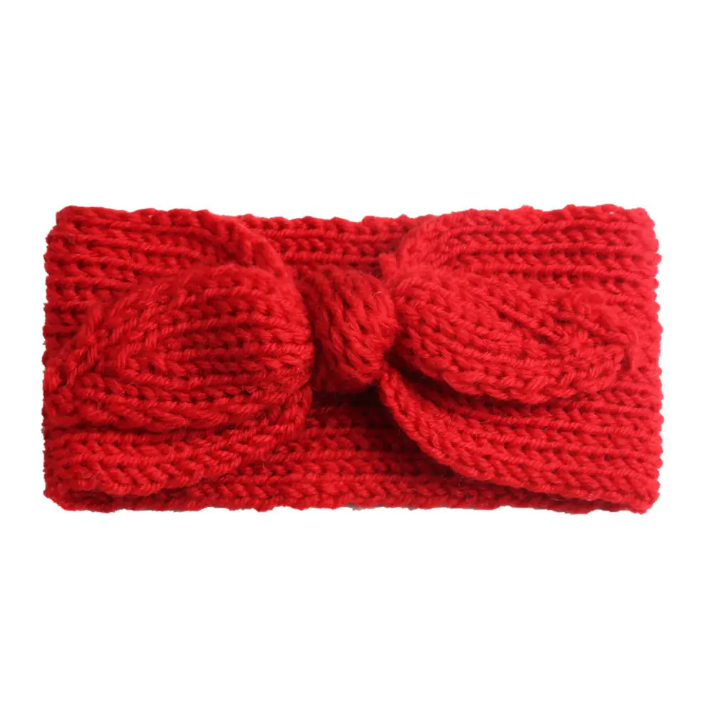 Red Knitted Bow Headband for Girls Baby Accessories - Image 6