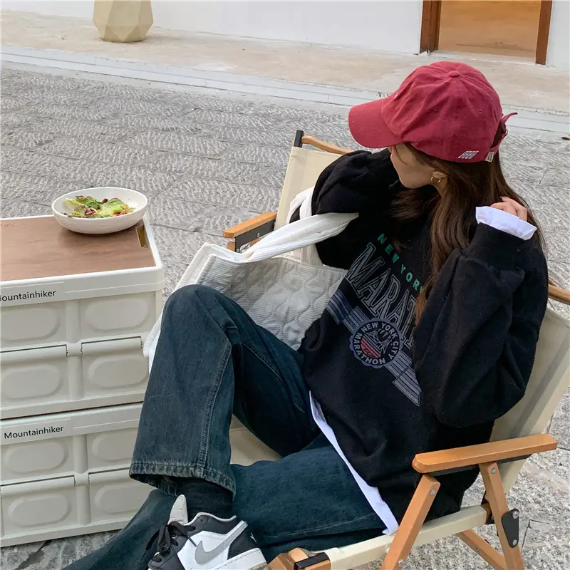 2022 Korean Style Women's Printed Letter Pullover Set - Image 5