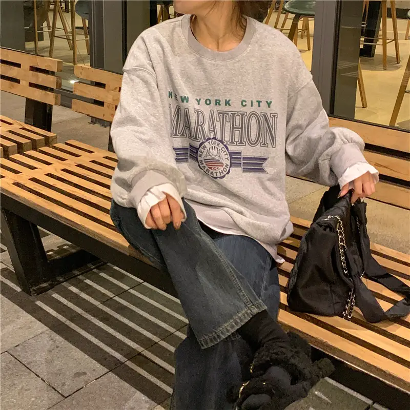 2022 Korean Style Women's Printed Letter Pullover Set — feature 14