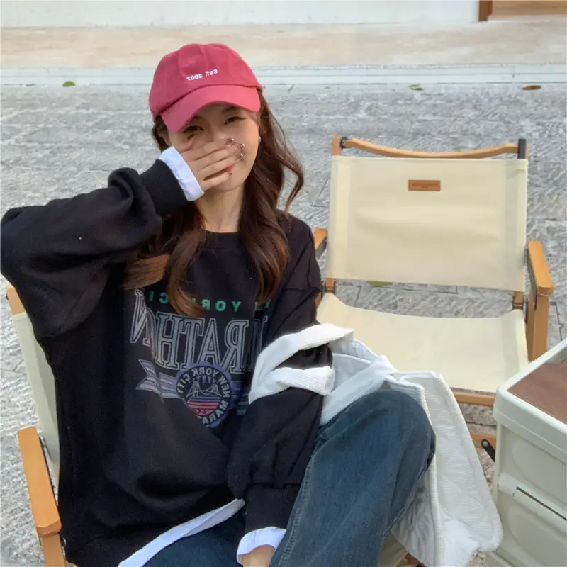 2022 Korean Style Women's Printed Letter Pullover Set — feature 17
