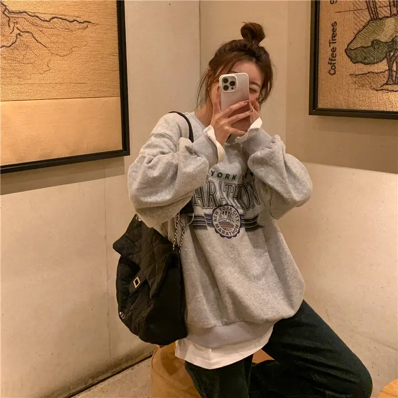 2022 Korean Style Women's Printed Letter Pullover Set — feature 5