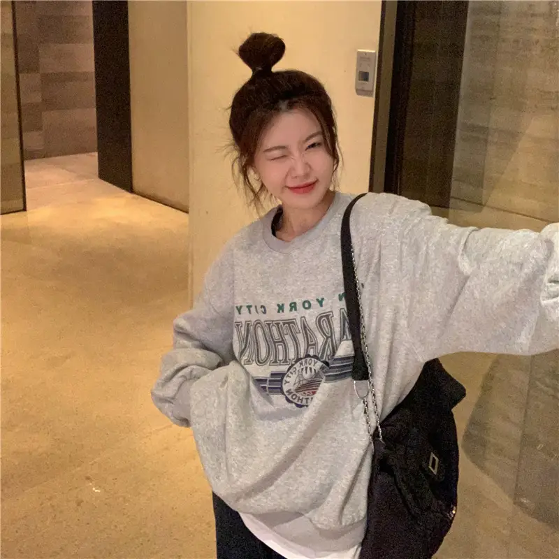 2022 Korean Style Women's Printed Letter Pullover Set — feature 6