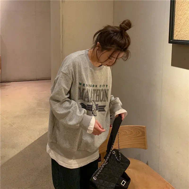 2022 Korean Style Women's Printed Letter Pullover Set — feature 9