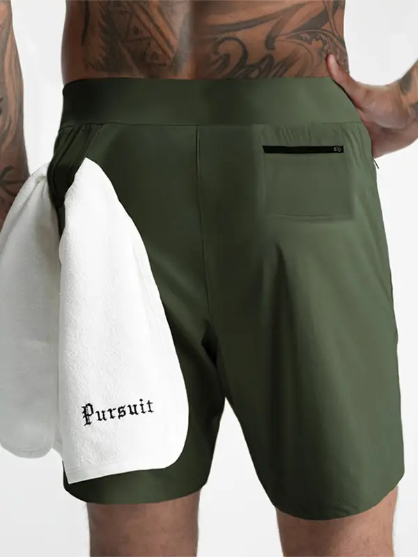 Men Camo Straight Leg Shorts with 3 Pockets