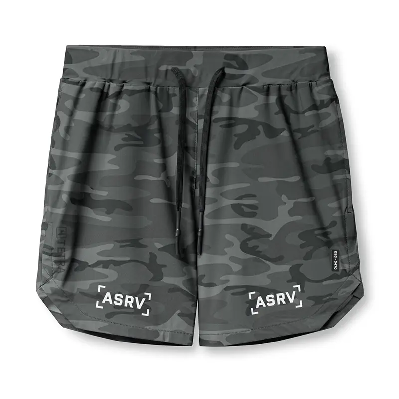 Men Camo Straight Leg Shorts with 3 Pockets