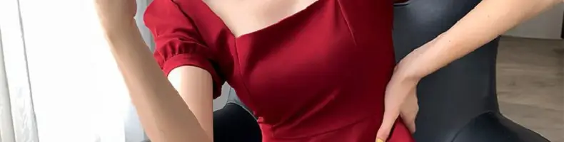 White Waist-Slimming Square Neck Dress for Plus Size Women — feature 25