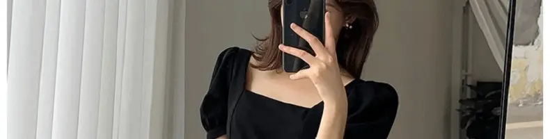 White Waist-Slimming Square Neck Dress for Plus Size Women — feature 59