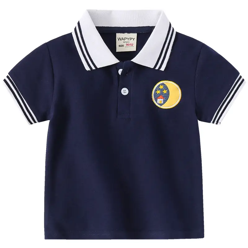 2022 Boys Striped T-Shirt Short Sleeve Polo Top - Image 5
