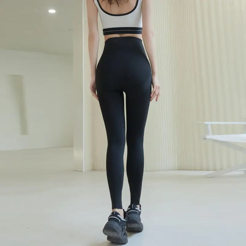 Women Fleece Slimming Leggings Black Spring Autumn - Image 5