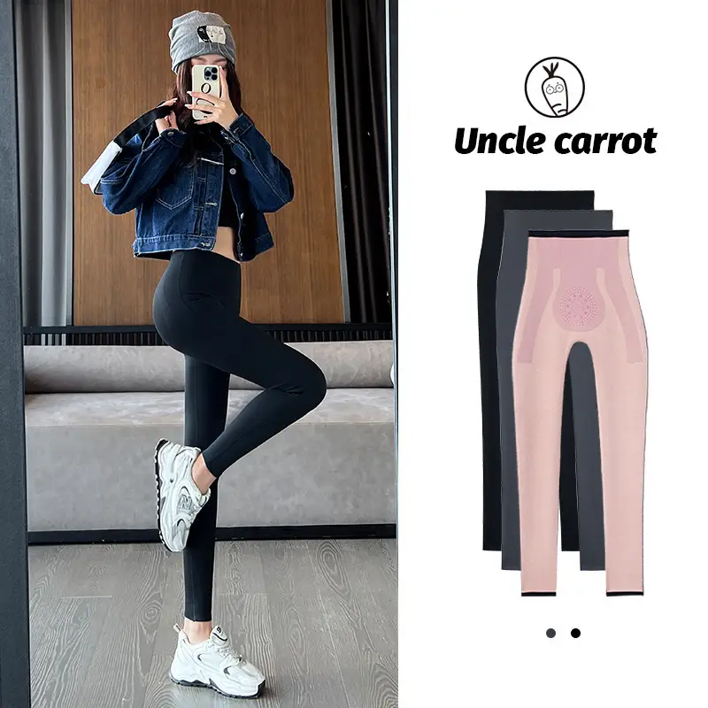 Women Fleece Slimming Leggings Black Spring Autumn - Image 2