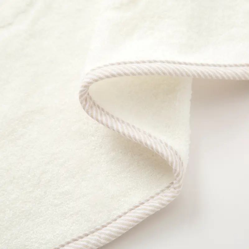 Newborn Hooded Bath Towel Cream White - Image 6