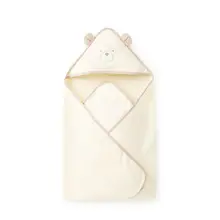 Newborn Hooded Bath Towel Cream White — feature 7