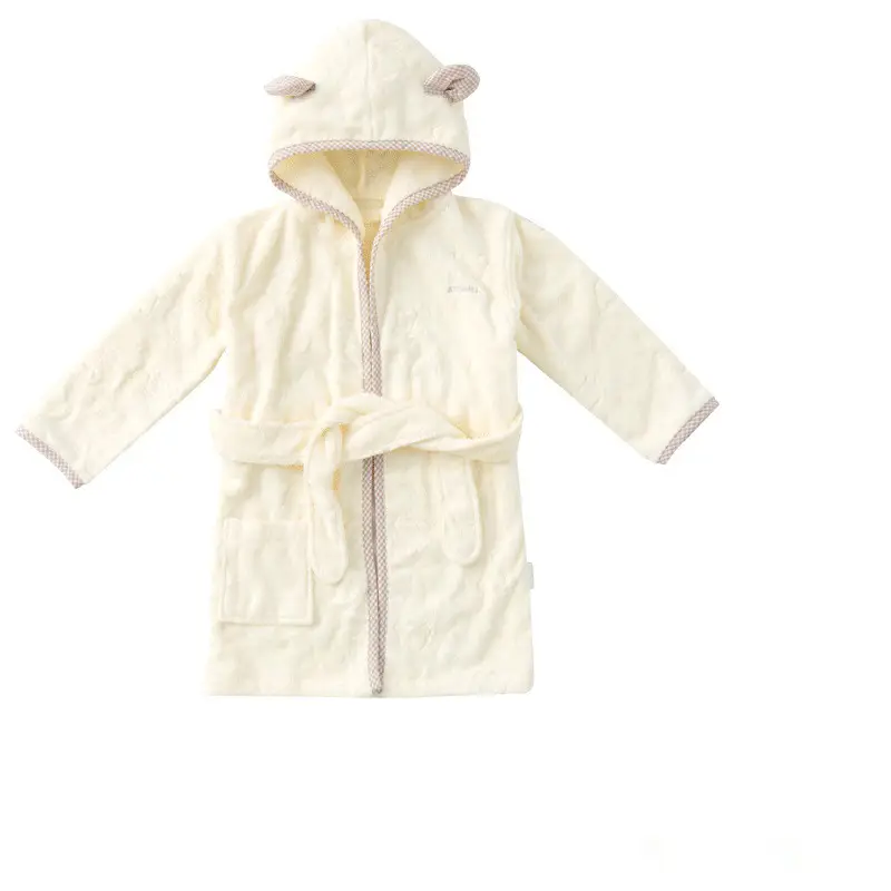 Newborn Hooded Bath Towel Cream White - Image 3