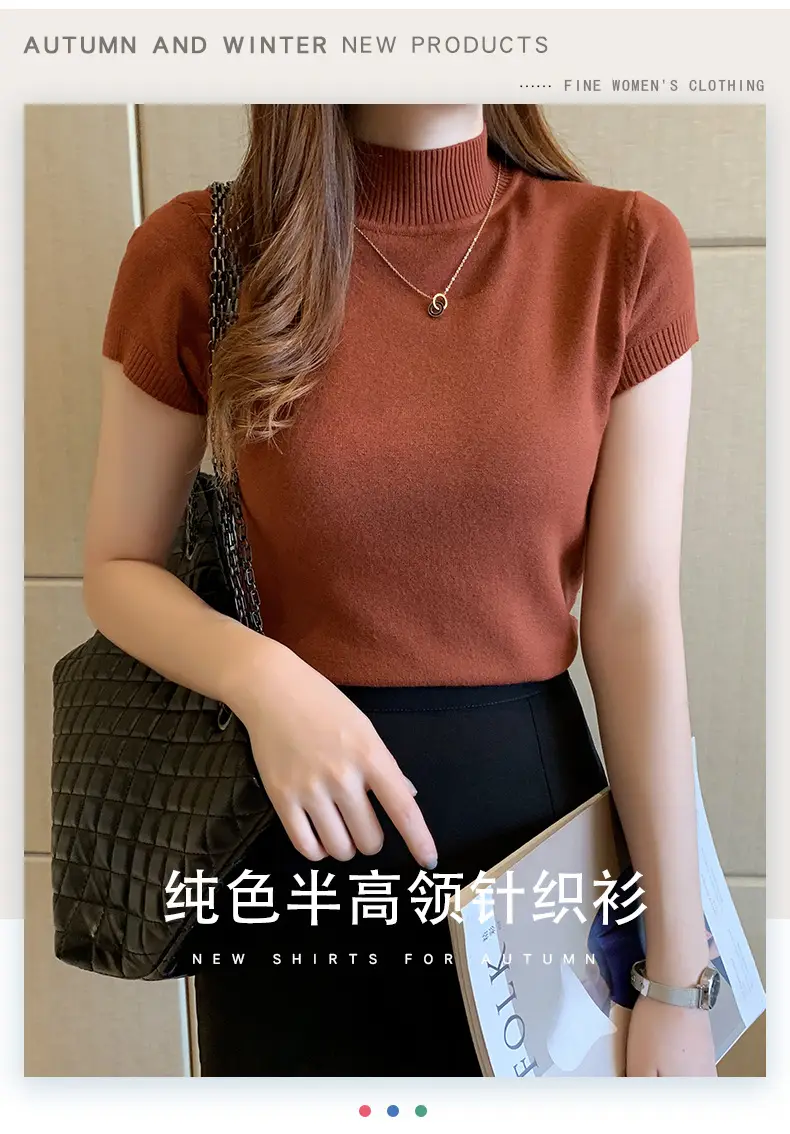 Green Half Turtleneck Knitwear Women 2025 Spring Summer — feature 1