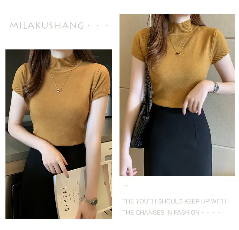 Green Half Turtleneck Knitwear Women 2025 Spring Summer — feature 13