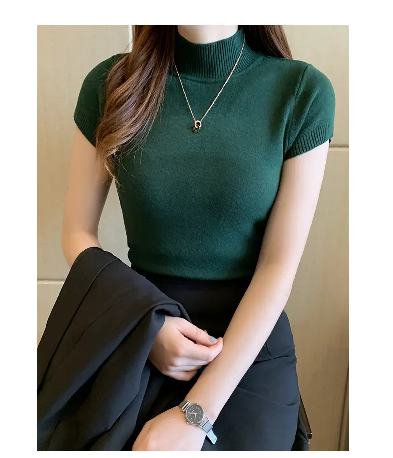 Green Half Turtleneck Knitwear Women 2025 Spring Summer — feature 15