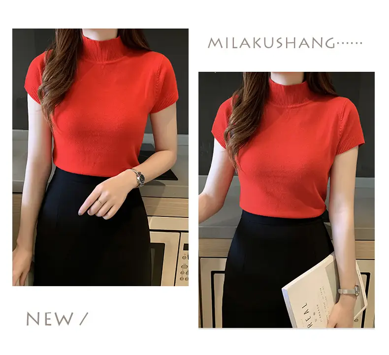 Green Half Turtleneck Knitwear Women 2025 Spring Summer — feature 19