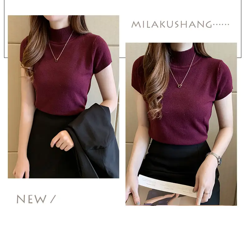Green Half Turtleneck Knitwear Women 2025 Spring Summer — feature 22