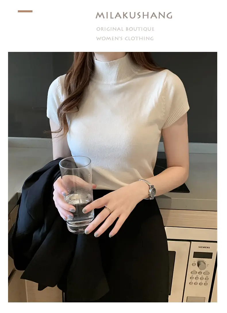 Green Half Turtleneck Knitwear Women 2025 Spring Summer — feature 23