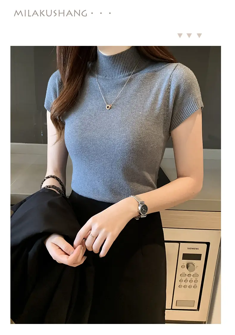 Green Half Turtleneck Knitwear Women 2025 Spring Summer — feature 26