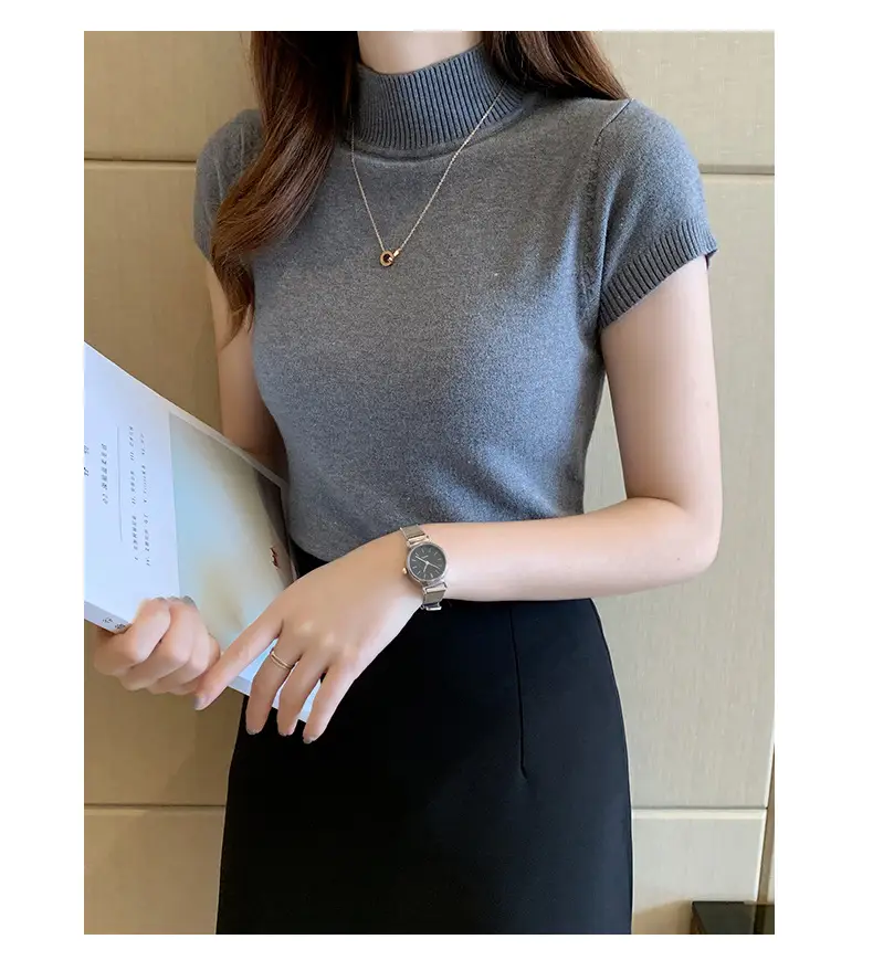 Green Half Turtleneck Knitwear Women 2025 Spring Summer — feature 27