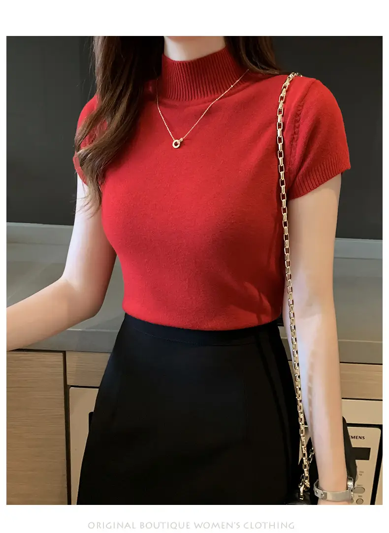Green Half Turtleneck Knitwear Women 2025 Spring Summer — feature 32