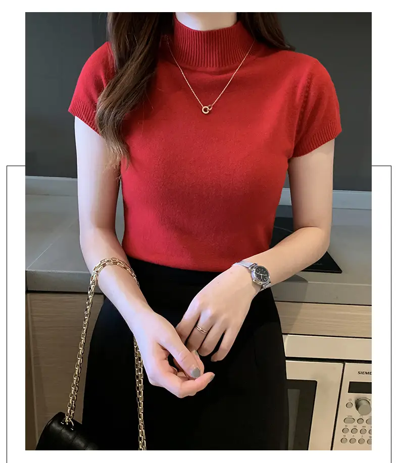 Green Half Turtleneck Knitwear Women 2025 Spring Summer — feature 33