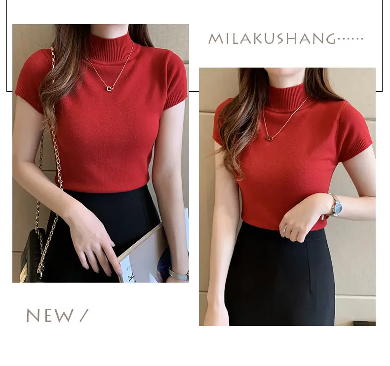 Green Half Turtleneck Knitwear Women 2025 Spring Summer — feature 34