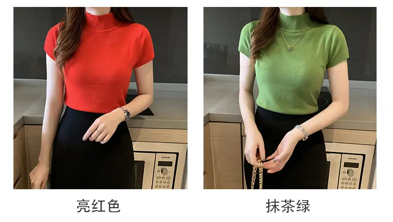 Green Half Turtleneck Knitwear Women 2025 Spring Summer — feature 4