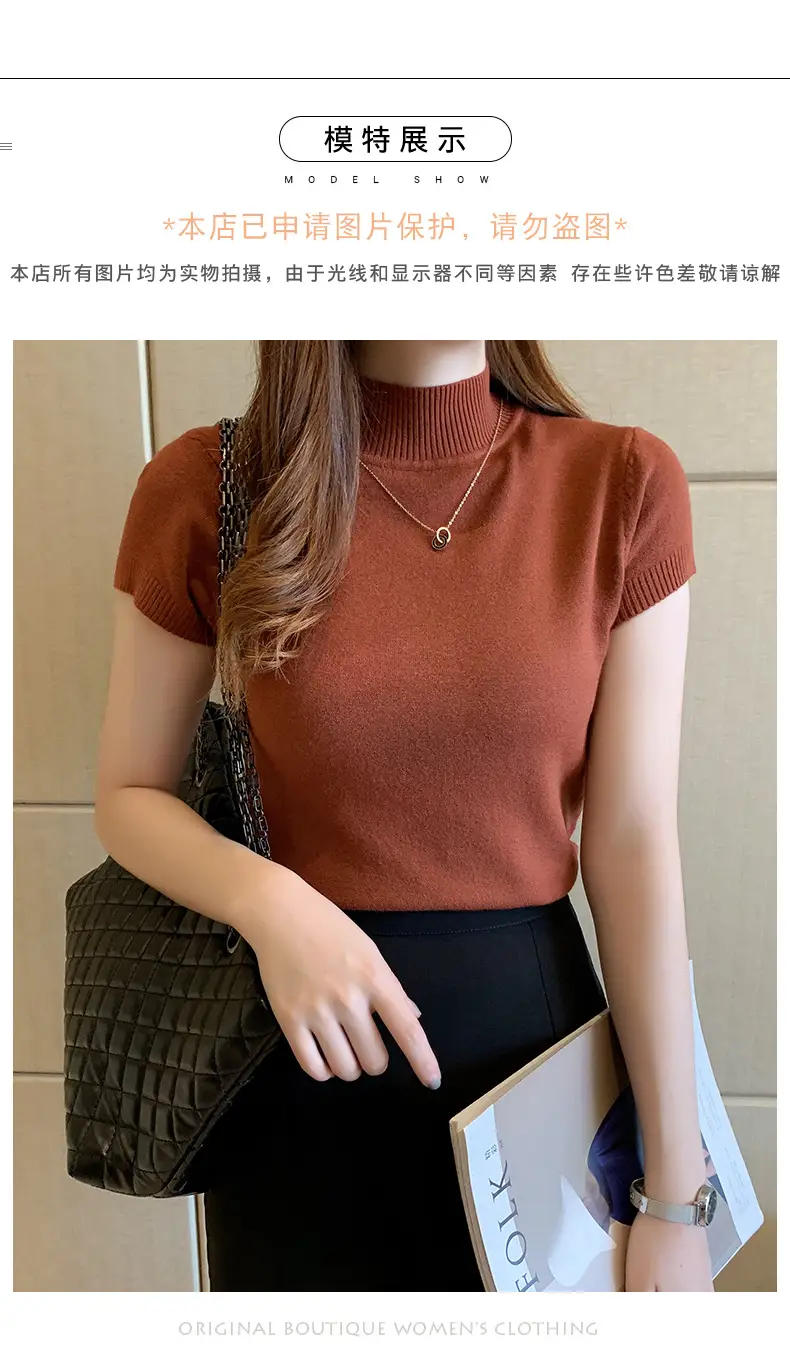 Green Half Turtleneck Knitwear Women 2025 Spring Summer — feature 6