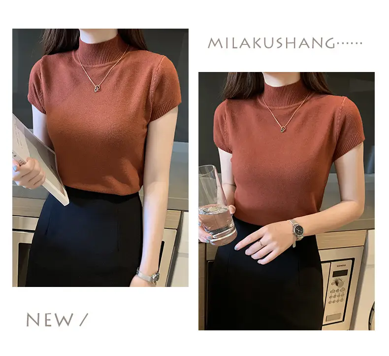 Green Half Turtleneck Knitwear Women 2025 Spring Summer — feature 8